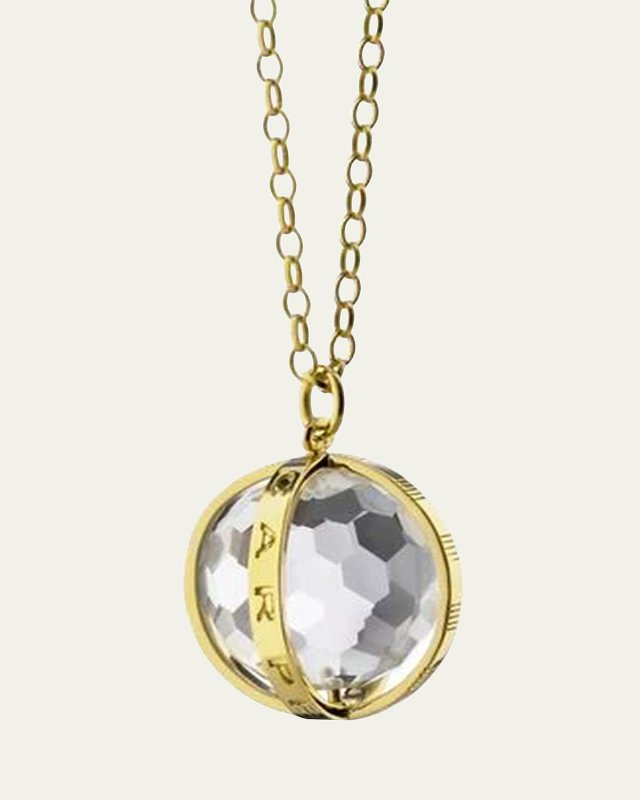 Extra Large 18k Gold Carpe Diem Pendant Necklace, 30"L